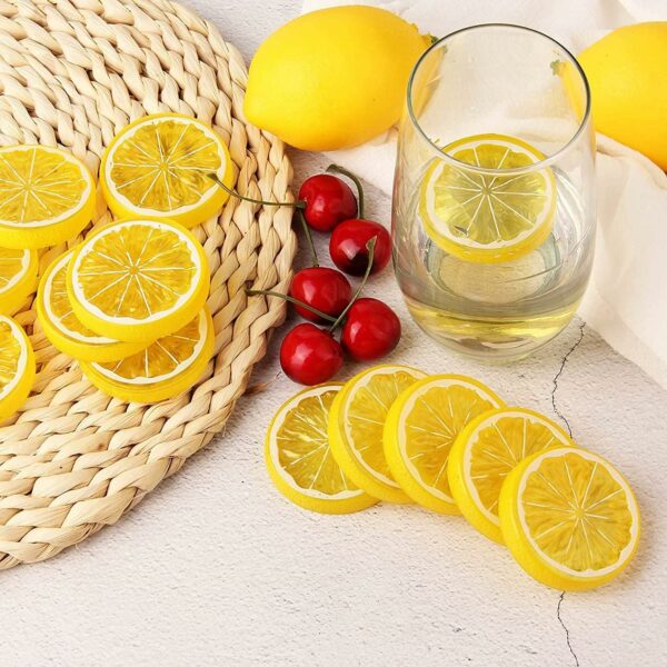 20 Pcs Fake Lemon Slices for Decoration & Photography Props