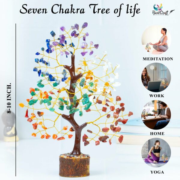 Seven Chakra Gemstone Tree of Life - 8-10 Inch Decor - Image 3