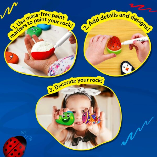 Mess-Free Rock Painting Kit for Kids Ages 4-12 - Creative Art Activity - Image 4
