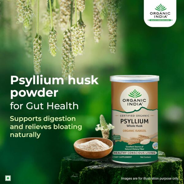 Organic India Isabgol Whole Psyllium Husk Powder - 100g - Image 2