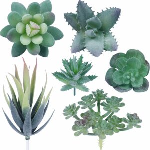 Artificial Succulent Plants Set - 6-Piece Home Decor