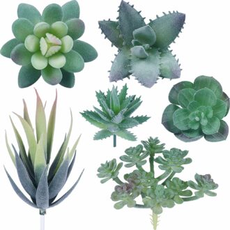 Artificial Succulent Plants Set - 6-Piece Home Decor