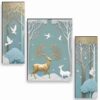 Set of 3 Deer Paintings for Wall Decoration - Large Framed Artwork