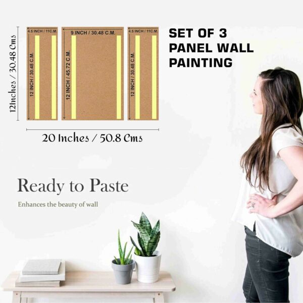 Set of 3 Deer Paintings for Wall Decoration - Large Framed Artwork - Image 5