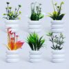 Lifelike Artificial Plants in Pots for Home Decor - Multicolor