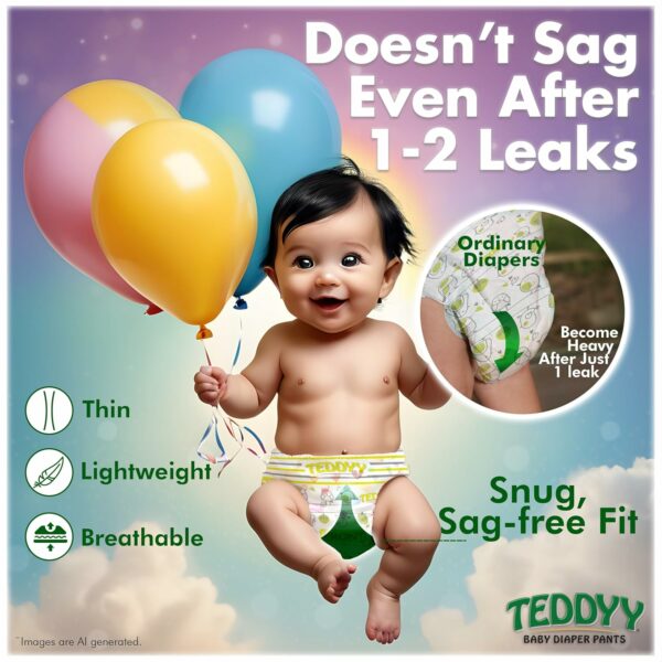 Baby Easy Pant Diapers Large 62 Count - 10 Hours Leak Protection - Image 2
