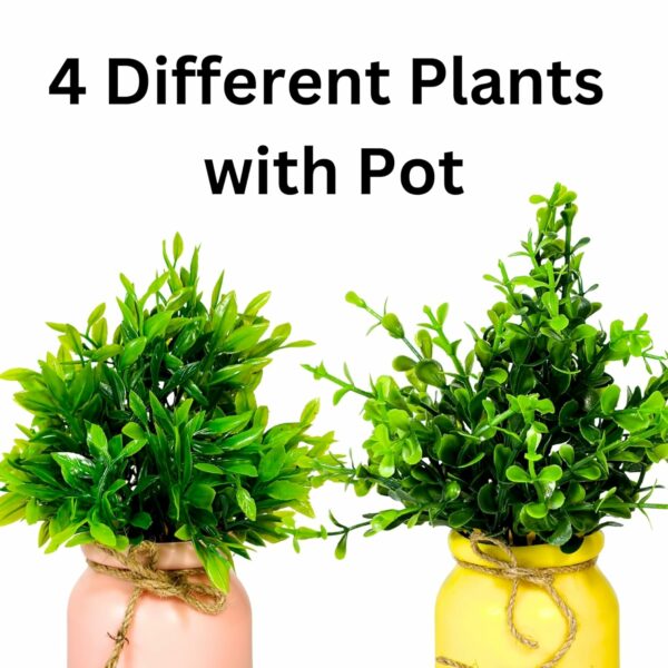 4pcs Artificial Pot Flowers - Mini Potted Plants for Home Decor - Image 4