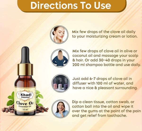 Clove Bud Essential Oil - Pure & Natural for Hair, Skin, Tooth - Image 4