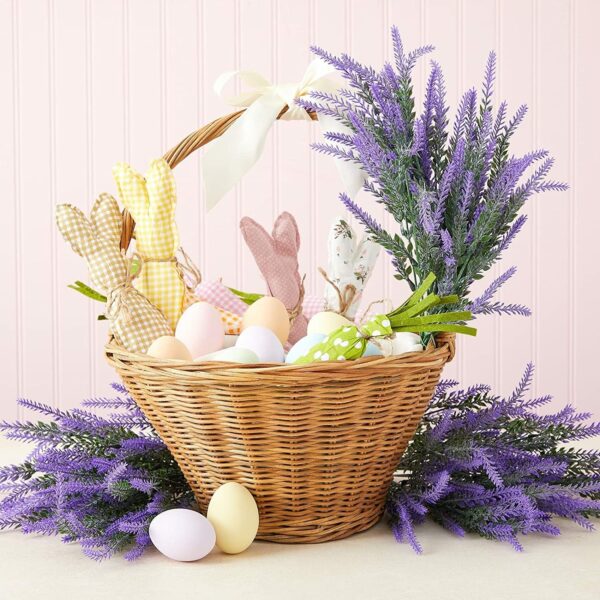 Artificial Lavender Flowers - 14.6" Faux Purple Plants (4 pcs) - Image 2