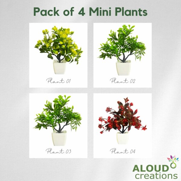 Mini Artificial Plants - 4Pc Set for Home & Office Decor - Image 6