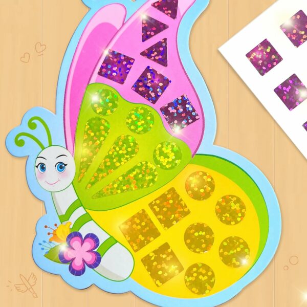 Mirror Mosaic Butterfly & Peacock Craft Kit - 450+ Stickers - Image 6