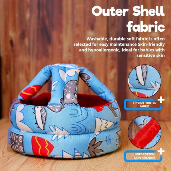 Adjustable Baby Safety Helmet for Infants & Toddlers - Cushioned Headguard - Image 3