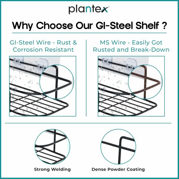 Self Adhesive Corner Shelf for Bathroom and Kitchen - Pack of 2 - Image 5
