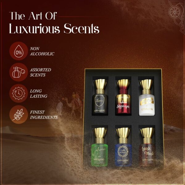 Luxury Non Alcoholic Roll-On Attar Perfume Set for Him & Her - 6 Bottles of 5.5ml Each - Image 3