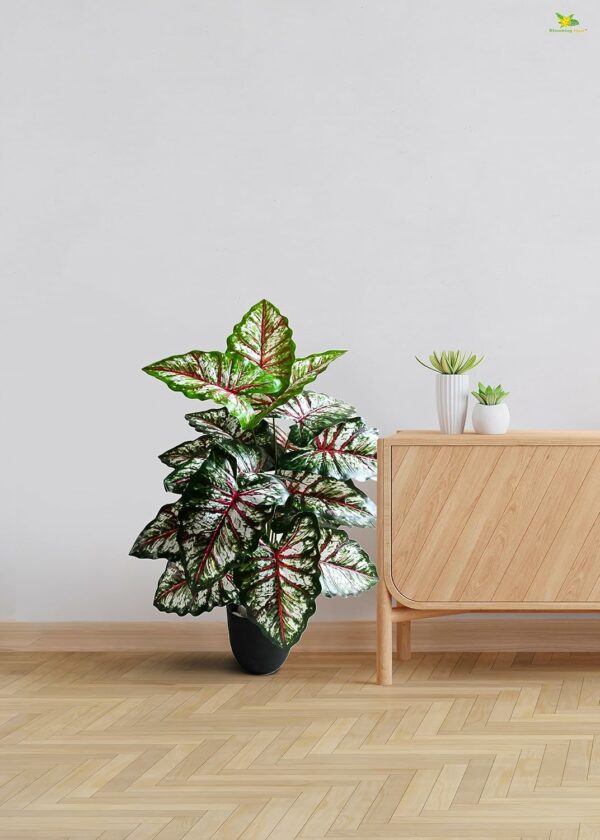 Artificial Tropical Caladium Plant 78.7 Cm Tall with 18 Leaves - Image 4