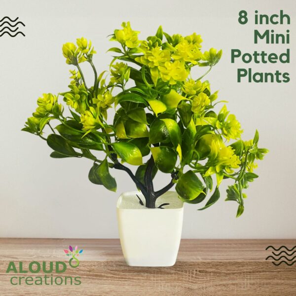 Mini Artificial Plants - 4Pc Set for Home & Office Decor - Image 4