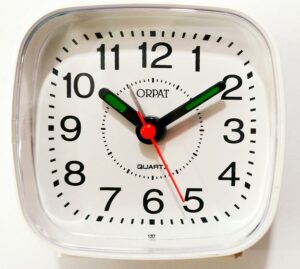 Abstract Plastic Beep Alarm Clock - Small Analog Design