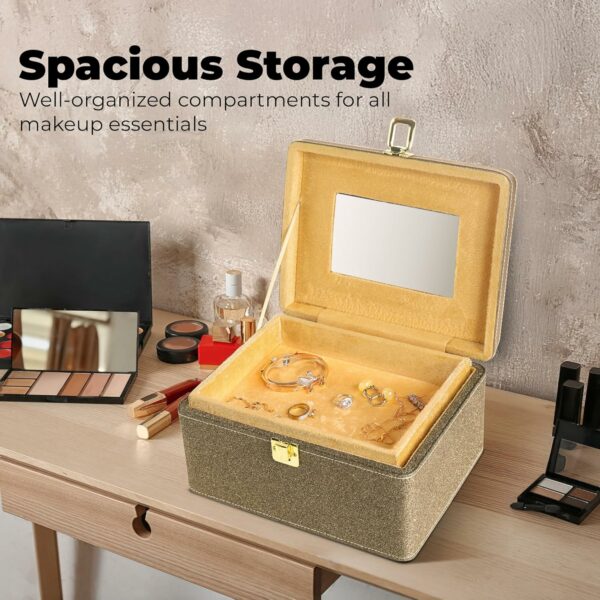 Spacious Makeup Box Organizer - Secure, Stylish, Travel-Friendly - Image 3