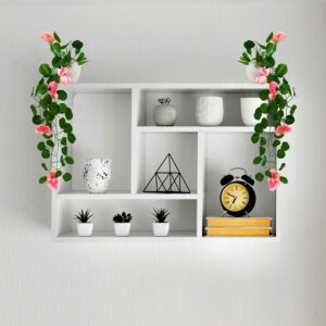 Pack of 2 Artificial Flower Vine Plants with Pots - 45 CM