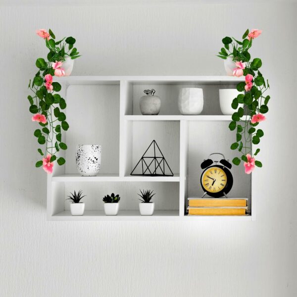 Pack of 2 Artificial Flower Vine Plants with Pots - 45 CM