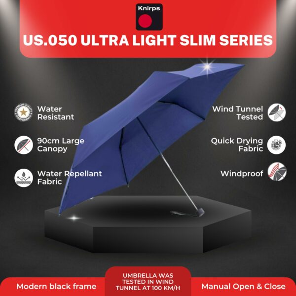 Compact Windproof Travel Umbrella - 90cm Canopy, Manual Open - Image 2