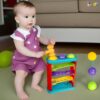 5-Tier Ball Ramp Tower with 3 Spinning Activity Balls for Toddlers