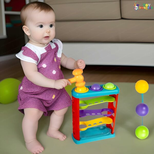 5-Tier Ball Ramp Tower with 3 Spinning Activity Balls for Toddlers - Image 5