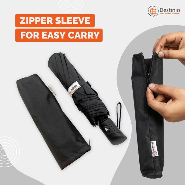 21 Inch Portable Auto Open Close Umbrella for Travel - Windproof & Waterproof - Image 2