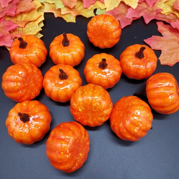 12pcs Realistic Artificial Pumpkins for Fall Decor - Image 3