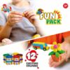 Fun Pack of 12 Colorful Dough Tubs for Kids 3+
