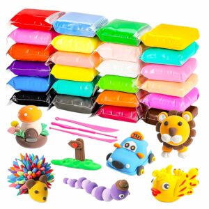 24 Pcs Air Dry Clay Set with Sculpting Tools for Kids