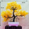 Small Artificial Bonsai Plant with Pot LED - 24cm Yellow Tree