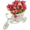 Cycle Shape Flower Vase with Peonies for Home Decor - 21x19 cm