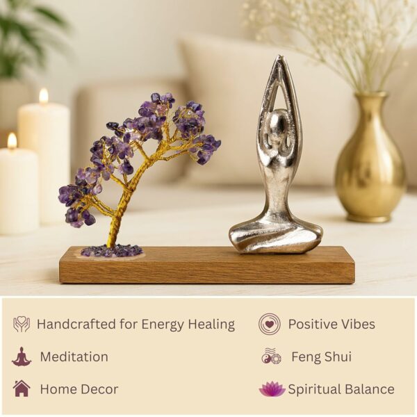 Amethyst Quartz Crystal Tree for Energy Healing & Meditation - Image 2