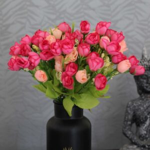 Set of 2 Mini Artificial Peony Flower Bunches for Home D?cor
