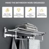 Stainless Steel Folding Towel Rack - Space Saving 24 Inch