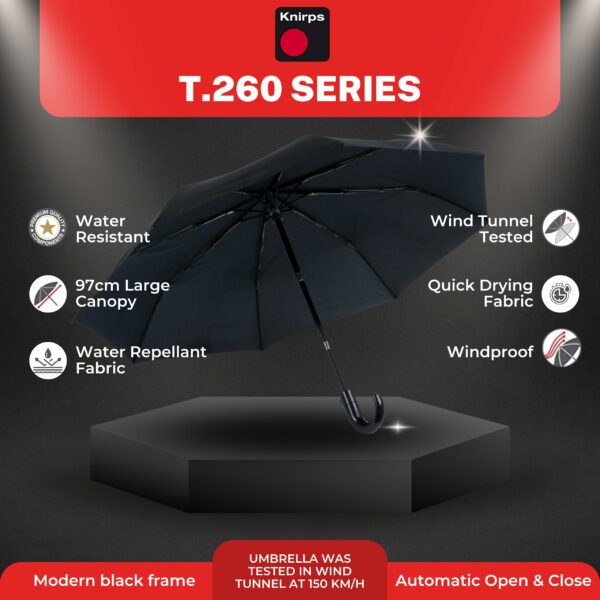 Compact Windproof Automatic Open Close Travel Umbrella - 97cm - Image 2