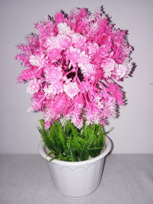 Artificial Pink Bonsai Flower Plant in Pot for Home Decor