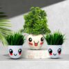 Set of 3 Small Artificial Plant Pots for Home Decor