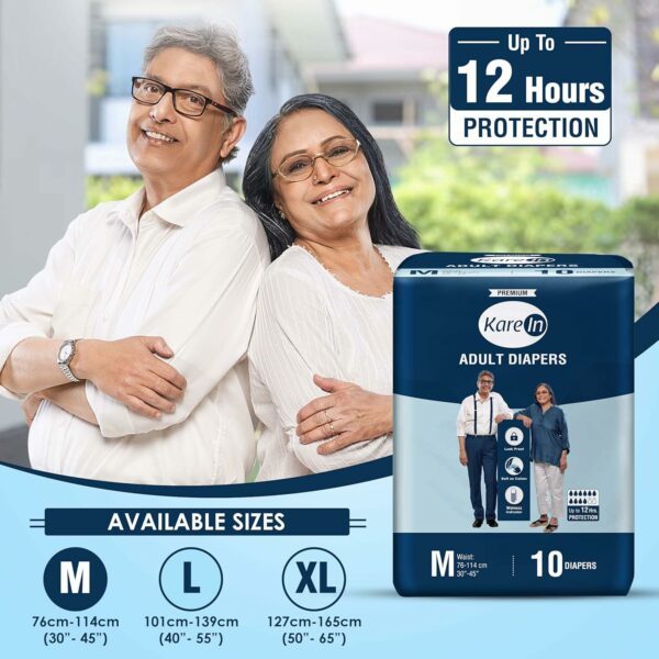 Premium Adult Diapers, Medium, 30 Count, Unisex, High Absorbency - Image 3