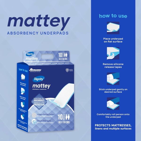 Dignity Mattey Disposable Underpads - 60x90 cm, 30 Pcs - Image 3