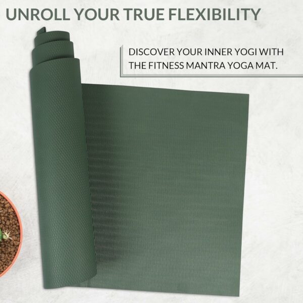 Eco-Friendly 6mm Anti-Skid Yoga Mat for Men & Women - Army Green - Image 3