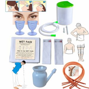 Complete Enema & Neti Kit - 1500ml Enema, 500ml Neti Pot, Eye Wash Cups