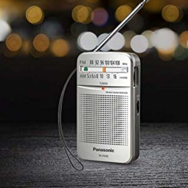 Ultra Portable AM FM Radio Speaker with Earphone & Strap - Image 2
