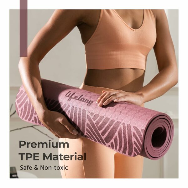 8mm Thick Non-Toxic Yoga Mat for Home & Studio Use - Image 4