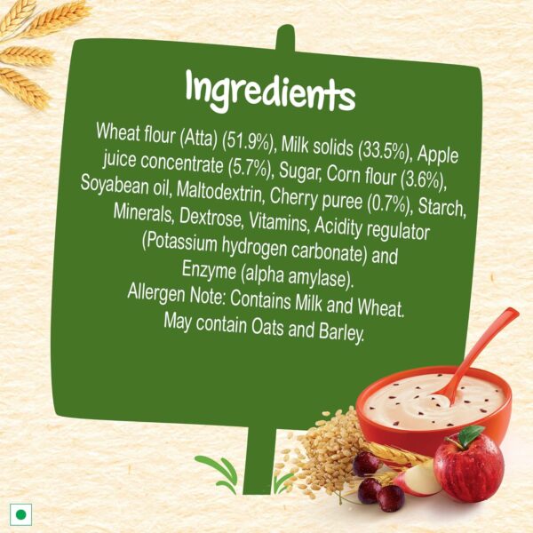Baby Cereal with Milk, Wheat Apple Cherry, 350g, 8-24 Months - Image 3