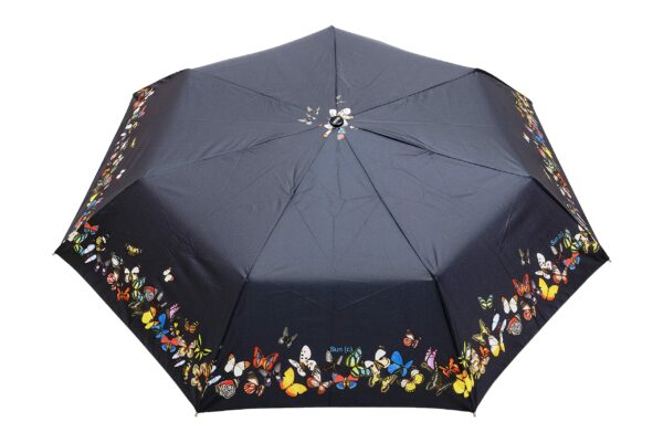 UV Protection Butterfly Border Print 3 Fold Umbrella
