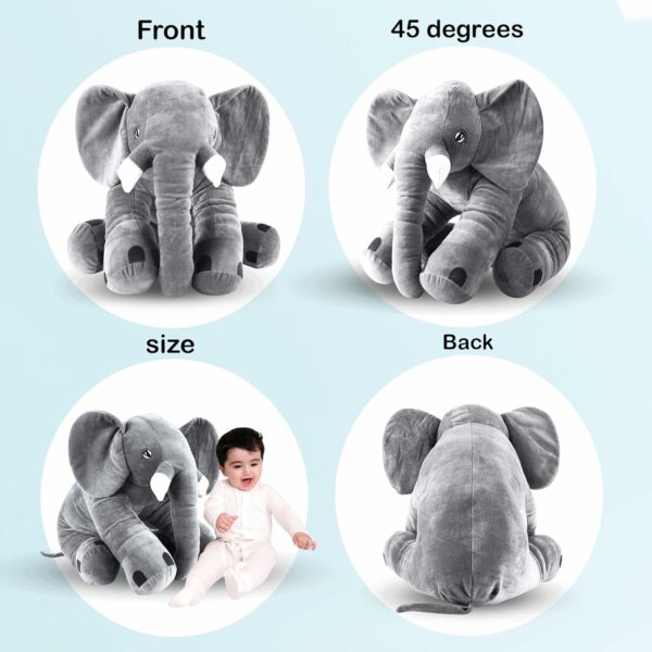 Big Size Elephant Plush Soft Toy for Kids - 60 cm Grey - Image 6