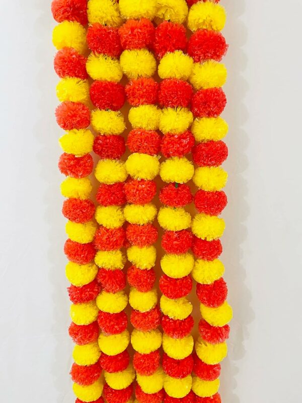 Artificial Marigold Flower Garlands - 5 Pcs for Home Decor - Image 2
