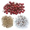 150 Pack Multicolour Artificial Holly Berries for Christmas Decor